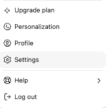 Open ChatGPT settings
