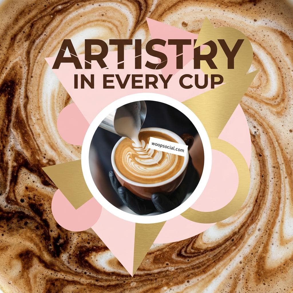 Creative Latte Art Abstract Burst