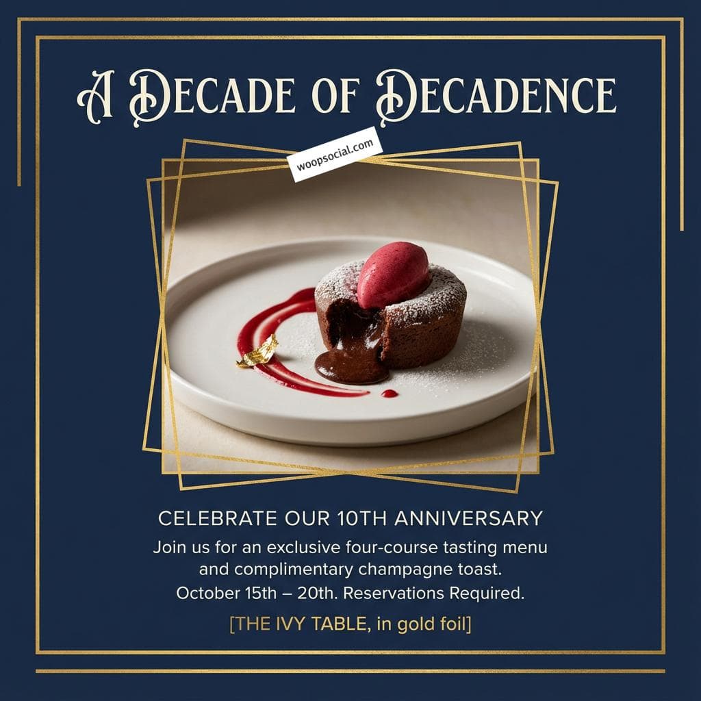 Elegant Fine Dining Anniversary