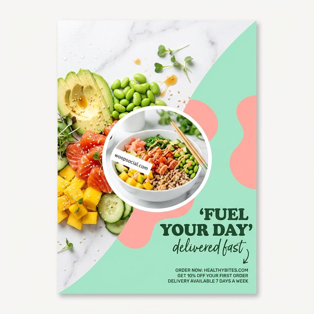 Fresh Green Poke Bowl Split