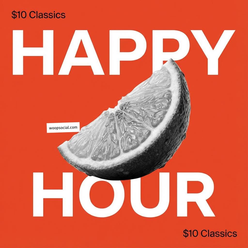 Minimalist Happy Hour Typographic