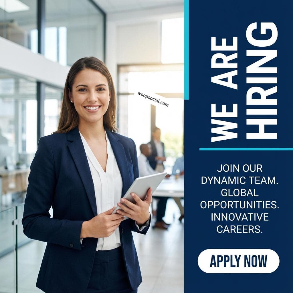 Modern Corporate Blue Hiring Flyer