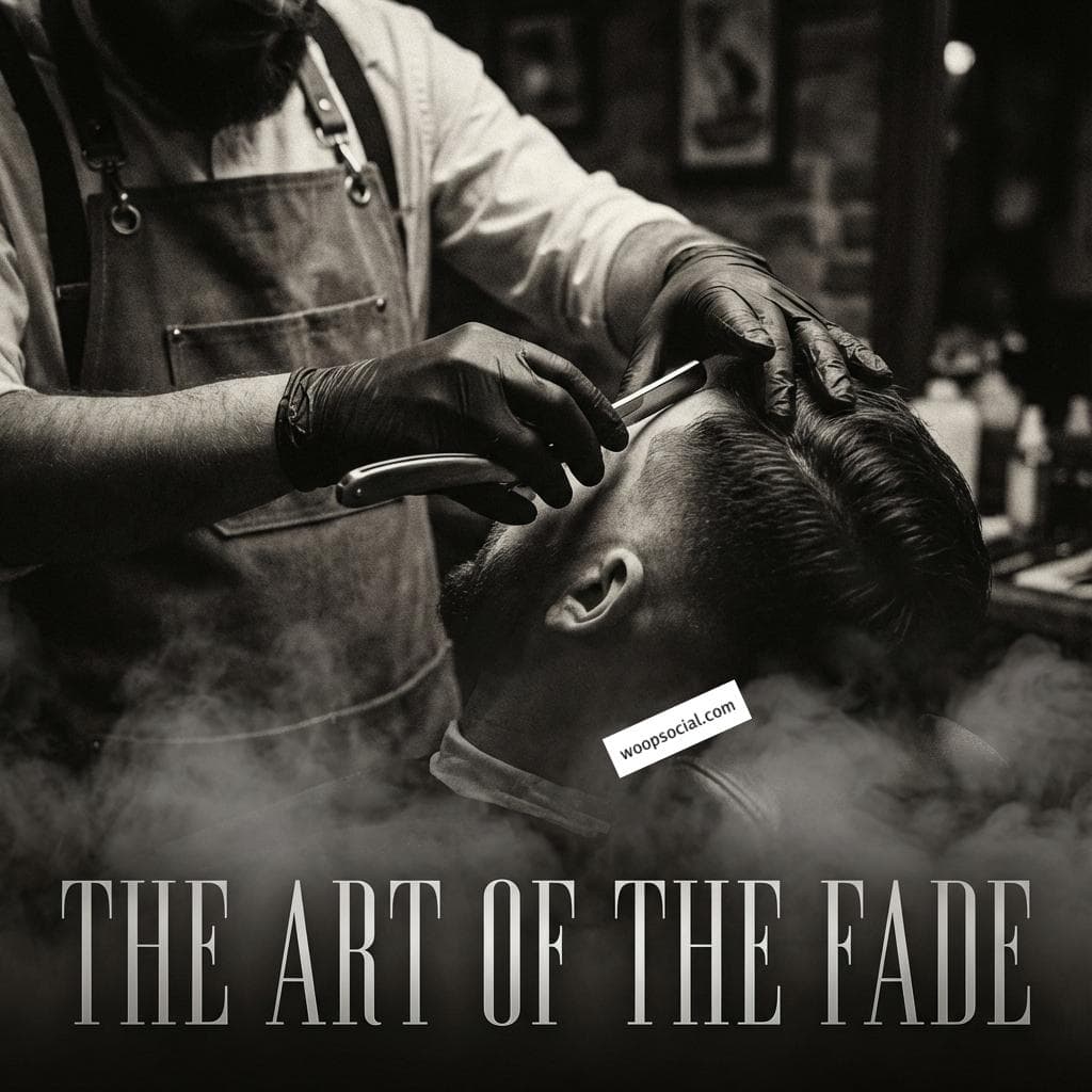 Moody Noir Cinematic Haircut Flyer