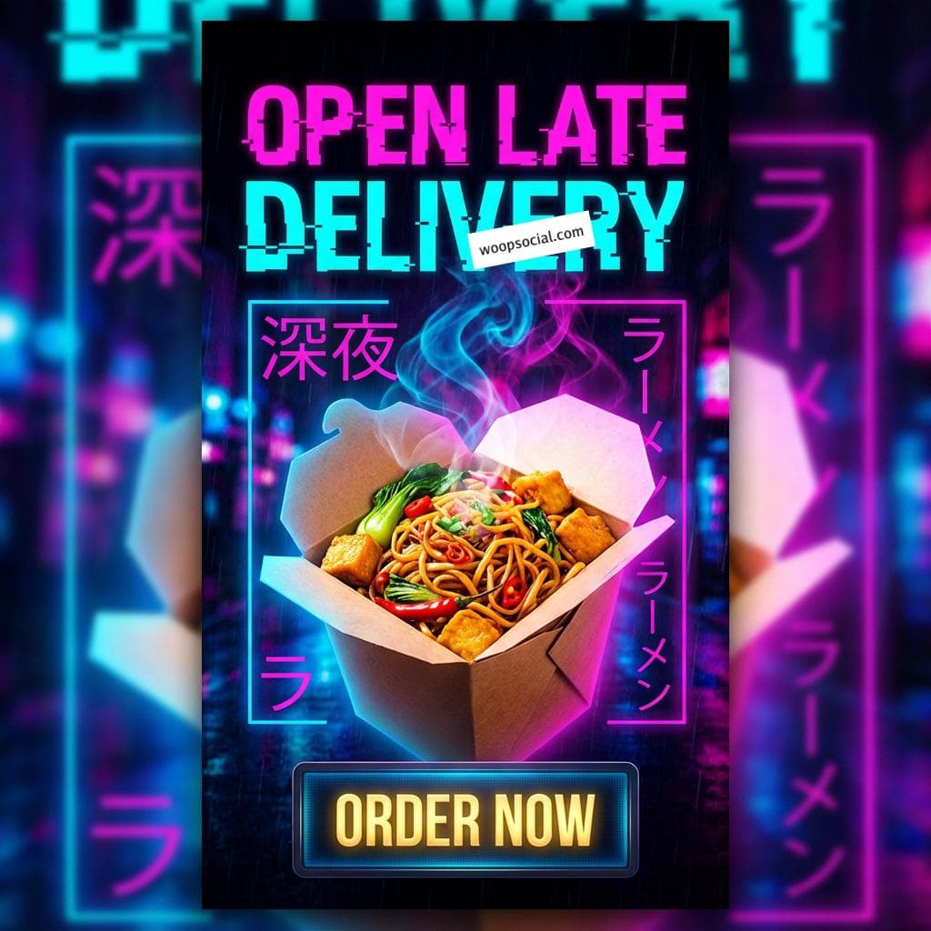 Neon Night Cravings Noodle Box