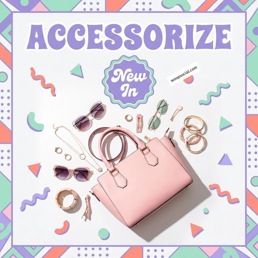 Pastel Geometric Accessories Flatlay