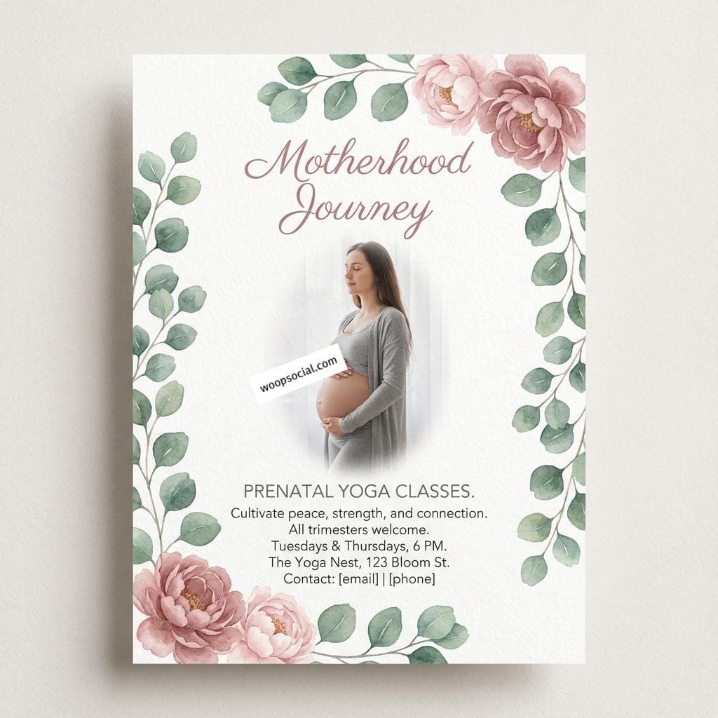 Watercolor Botanical Prenatal Yoga