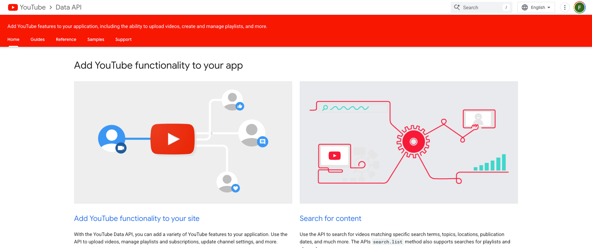 YouTube API overview