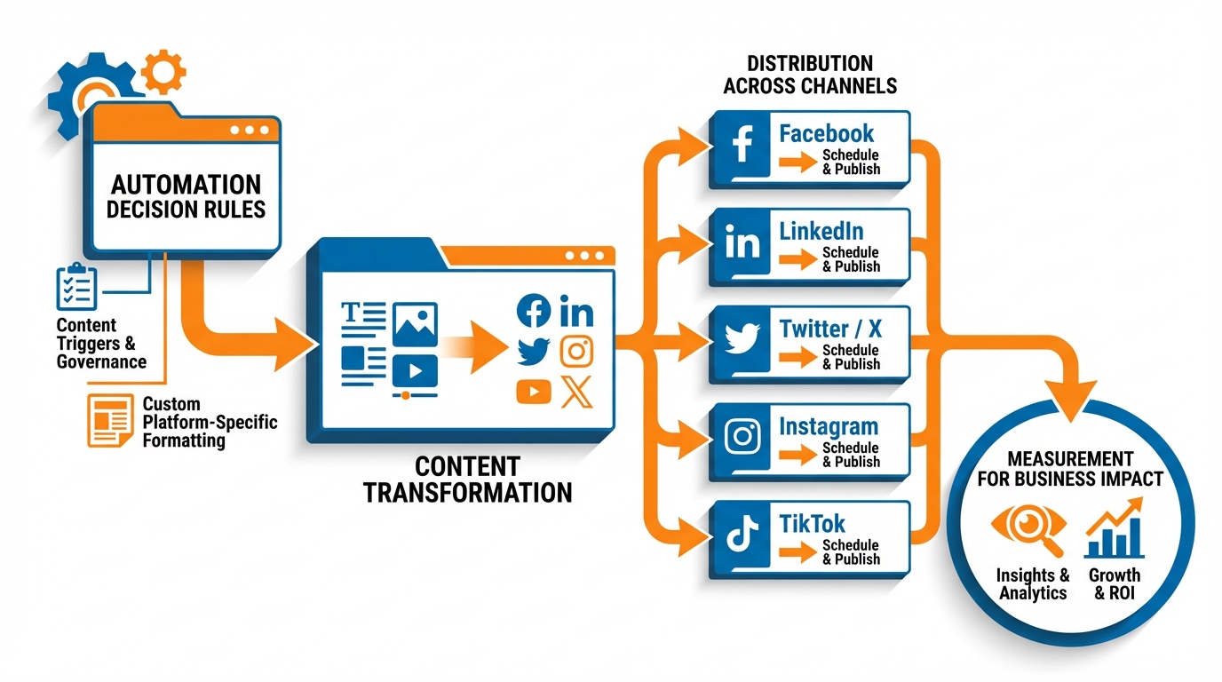 Content automation process infographic