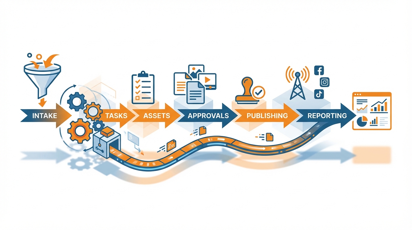Integrated social workflow diagram.