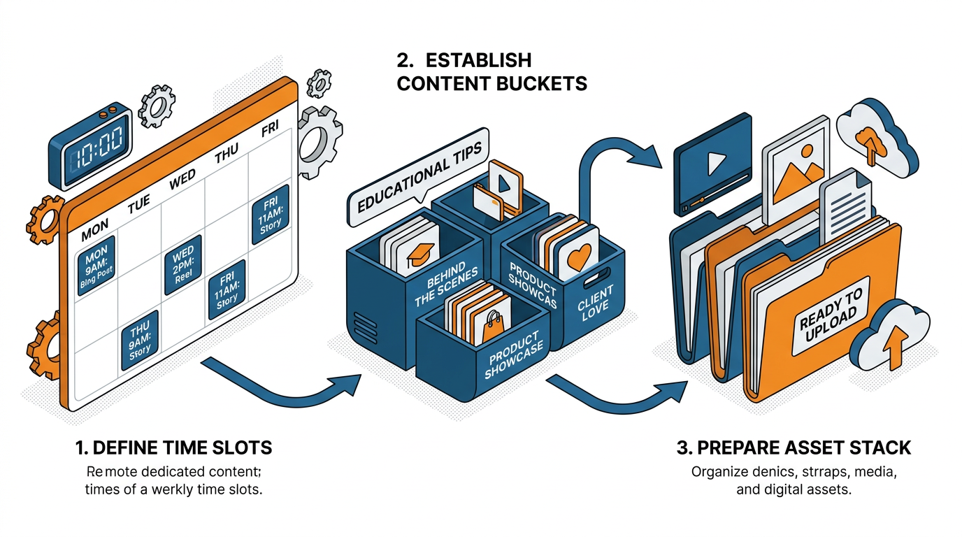 Build content system workflow visual.