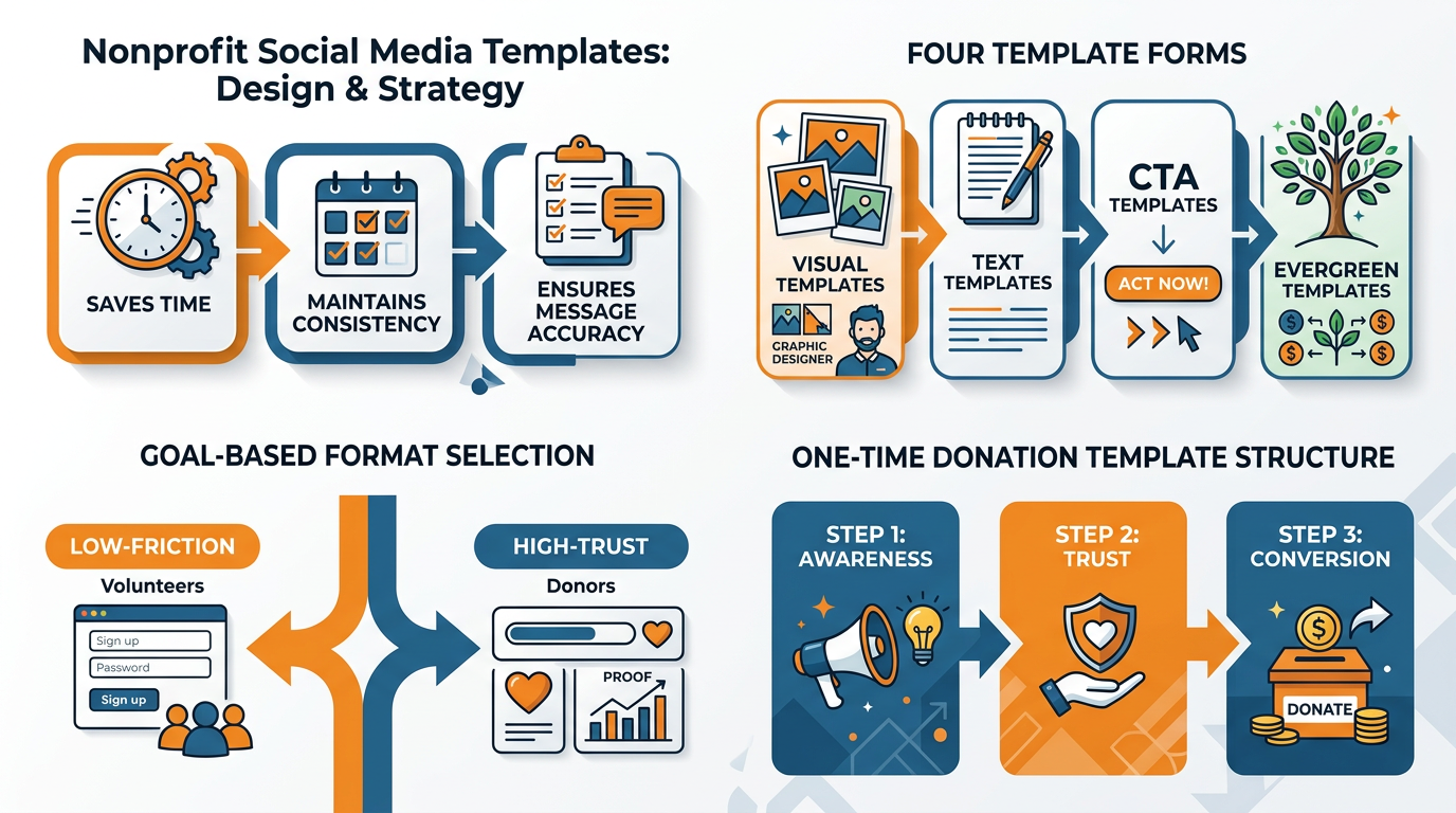 Nonprofit social media templates infographic